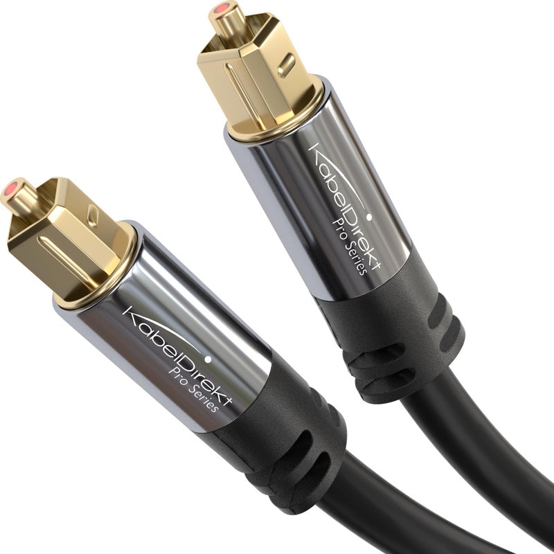KabelDirekt TOSLINK â€“ Optical Audio Cable â€“ 100ft â€“ Fiber Optic Cord, S/PDIF Digital Audio Optical Cable for Soundbar, Stereo Systems, Home Cinema, Xbox One/PS4 â€“ Designed in Germany - Image 1